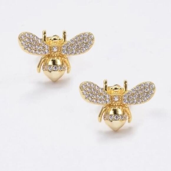 Bee stud earrings M13 - Picture 1 of 4
